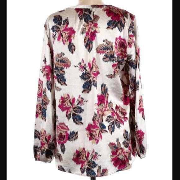 Carolina Belle Montreal Silky floral blouse top size M /B3 - Picture 2 of 3